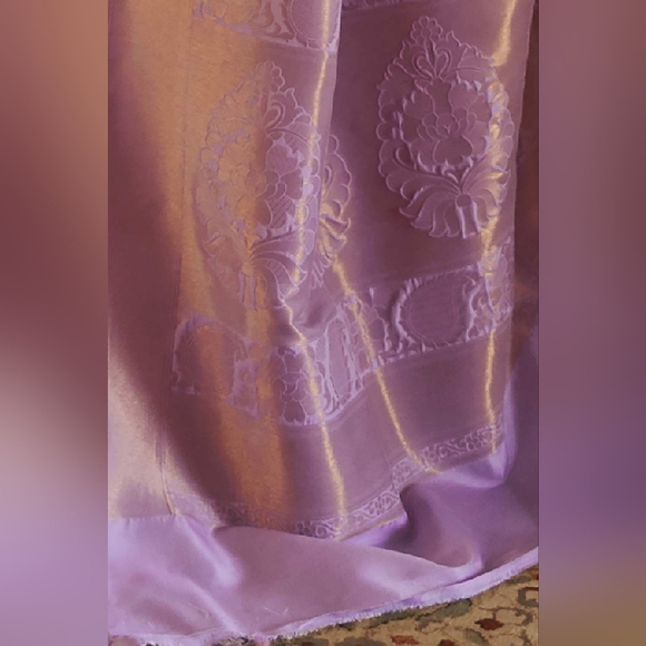 Pia Purple Art Silk Paisley Design Banarasi One Minute Saree - Picture 4 of 9